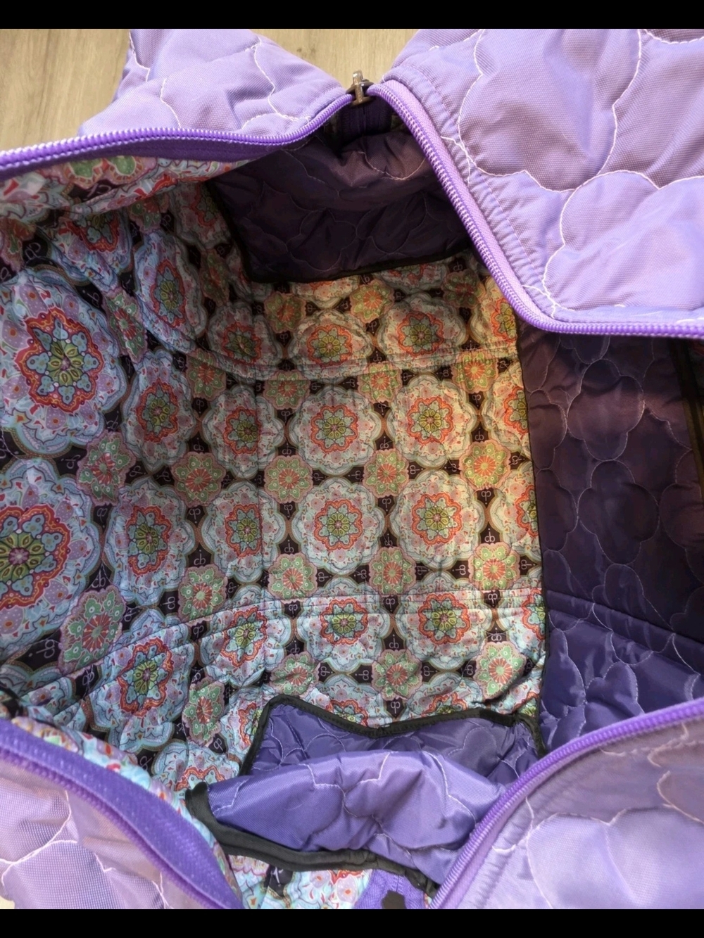 Cinda B Purple Quilted Padded Duffel Bag - Picture 6 of 6